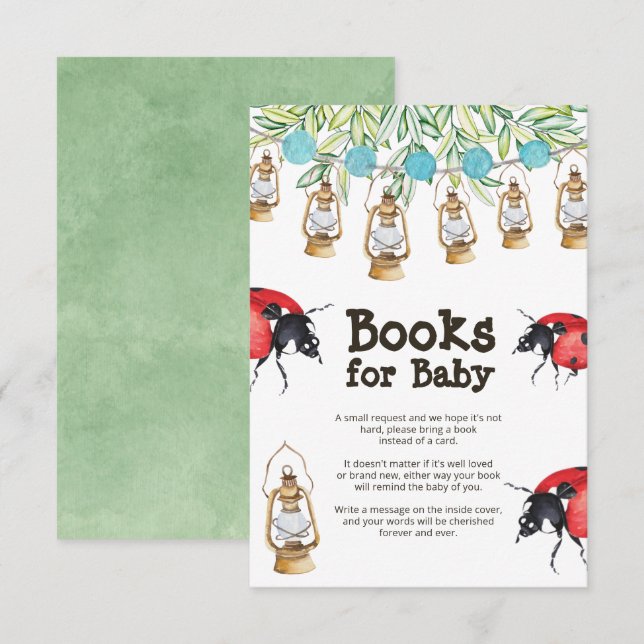 Lady Bug Baby shower Demande de carte de boîtier (Devant / Derrière)