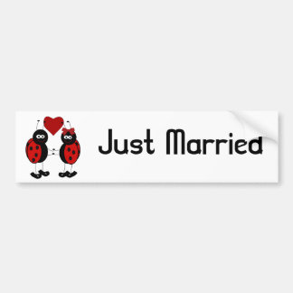 Lady Bug Couple Juste Marié Bumper Sticker