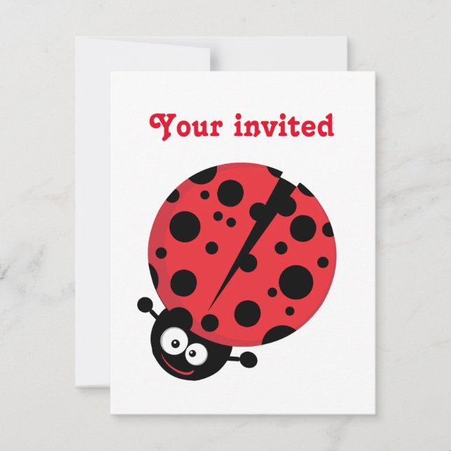 Lady Bug Invitation d'anniversaire (Devant)