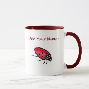 Lady Bug Mug (Personnaliser avec le nom)