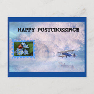 Lady Bug Stamp Airmail Carte postale