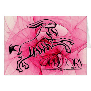 Lady Capricorn rose Zodiac blanc carte de note