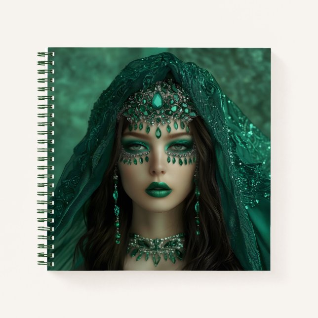 Lady Emerald 8,5 x 8,5 Carnet spiral (Devant)