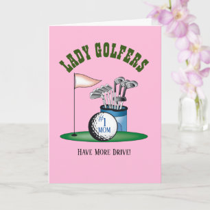 Lady Golfer - Carte de voeux pour la fête des mère