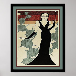 Lady in Black Dress ca. 1931 Art Déco