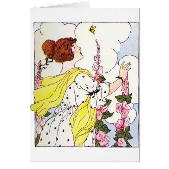 Lady in Hollyhock Garden (Devant)