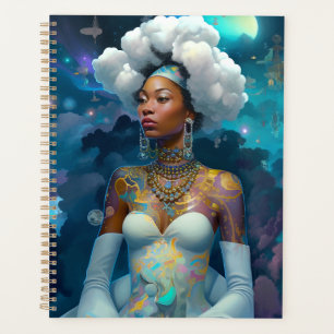 Lady In Surreal World Art Cosmique Africain-Améric