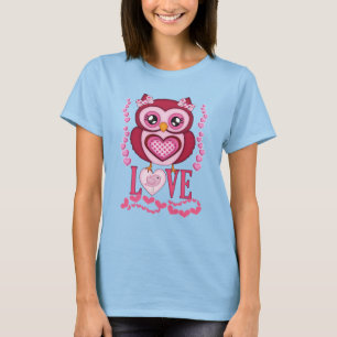 Lady Owl in Love, imaginaire fun. T-shirt