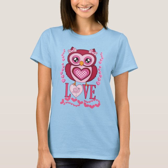 Lady Owl in Love, imaginaire fun. T-shirt (Devant)