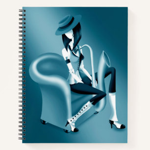Lady Saxophoniste - Carnet inspiré du jazz