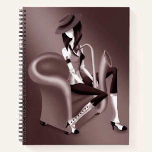 Lady Saxophoniste - Carnet inspiré du jazz