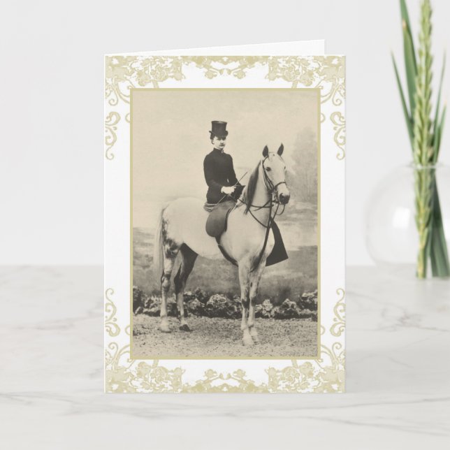 Lady sidesaddle rider carte d'anniversaire (Devant)