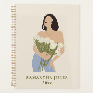 Lady Tenant Bouquet De Fleurs Vert Art Abstrait