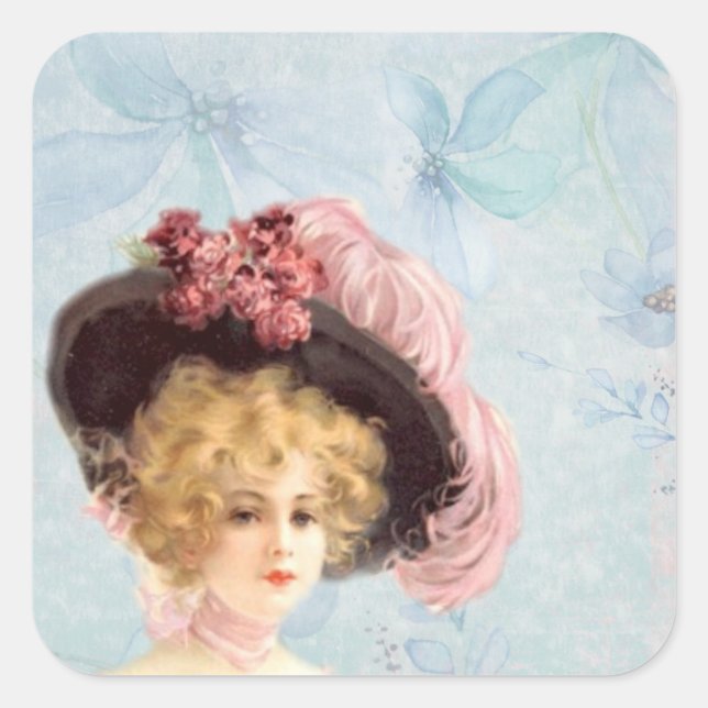 Lady victorienne dans Stickers Casquettes plumes (Devant)