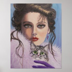 LADY WITH A CAT, POSTER