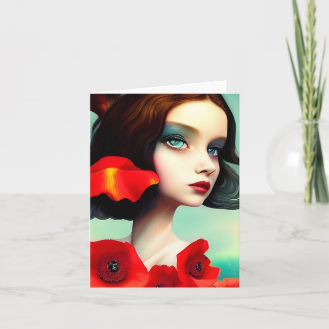 Lady with Poppies Toutes les occasions Carte (Devant)