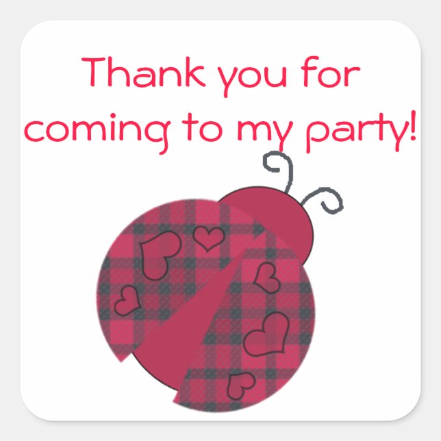 Ladybug Anniversaire Fête Favoriser Stickers (Devant)