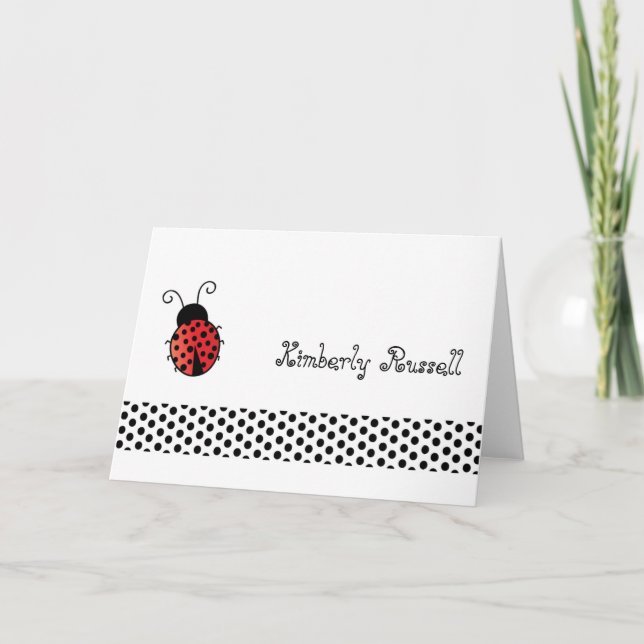Ladybug avec points Papeterie personnalisée (Devant)