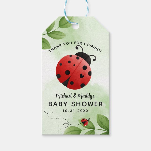 Ladybug Baby shower Party Favoriser les étiquettes (Devant)