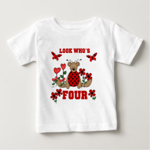Ladybug Bear 4th Birthday Tshirts et cadeaux