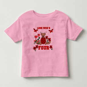 Ladybug Bear 4th Birthday Tshirts et cadeaux