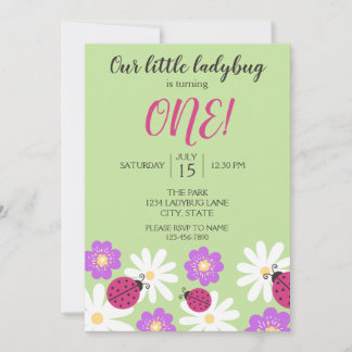 Ladybug Birthday Invitation