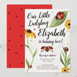 Ladybug Birthday Invitation