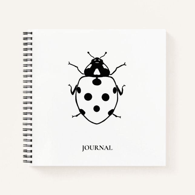 Ladybug Black + White Journal 8.5" X 8'5" (Devant)