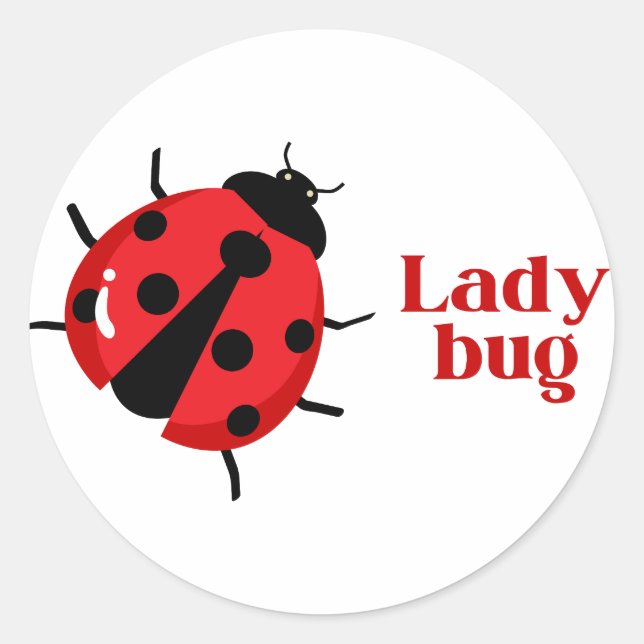 Ladybug Cute Animal Imprimer Classic Sticker Rond (Devant)
