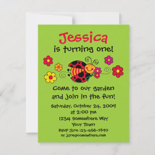 Ladybug Cute As Bug Custom Invitation