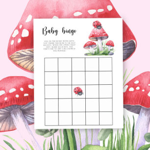 Ladybug et champignons - Baby shower jeu de bingo