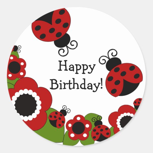 Ladybug Happy Birthday Sticker Zazzle Fr