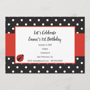 Ladybug Invitation pour l'anniversaire ou le Baby