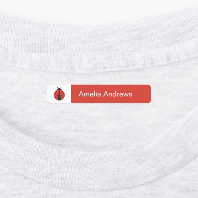 Ladybug Iron Nom Étiquettes pour le camp scolaire (Apposé)