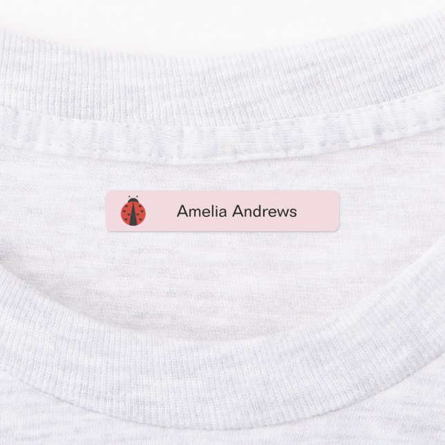 Ladybug Iron Nom Étiquettes pour le camp scolaire (Apposé)