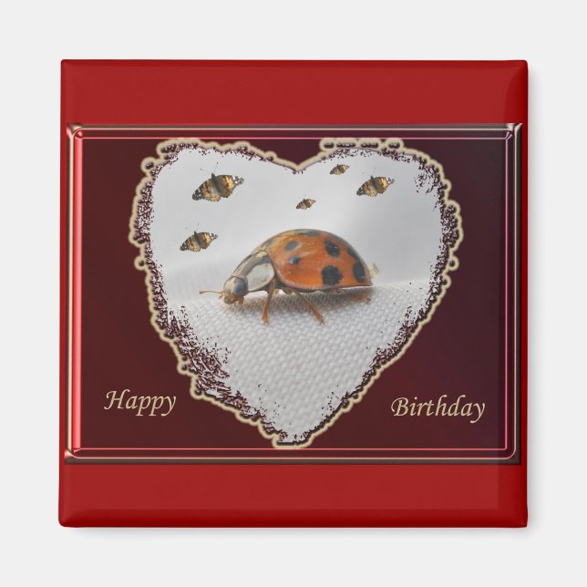 Ladybug Joyeux Anniversaire Magnet (Devant)