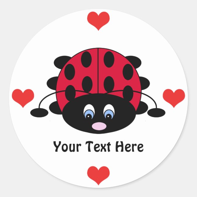 Ladybug personnalisé avec Stickers Coeur (Devant)