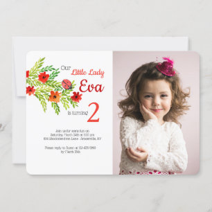 Ladybug Photo Anniversaire Invitation