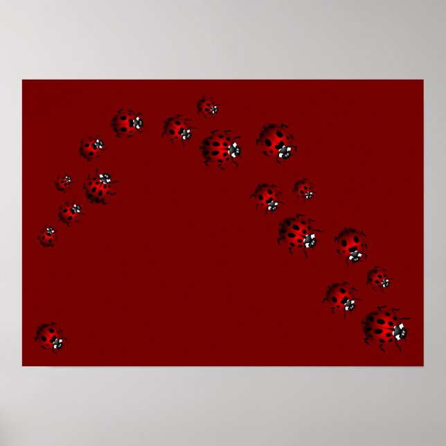 Ladybug Print Ladybird Art Large Small Poster (Devant)