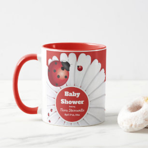 Ladybug rouge blanc Baby shower noir Mug