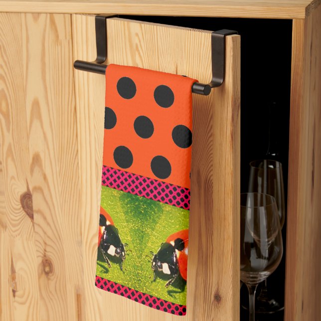 LadyBug Serviettes de cuisine Pois (Pliage en tiers)