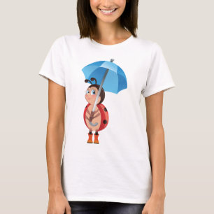 Ladybug Sous Un T-shirt Parapluie