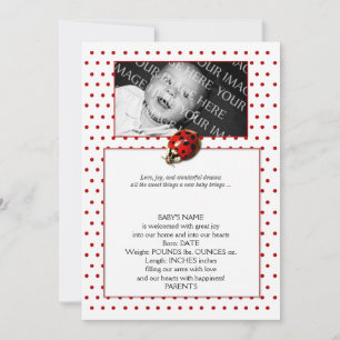 Ladybug sur Pois rouges Frame Baby Faire-part
