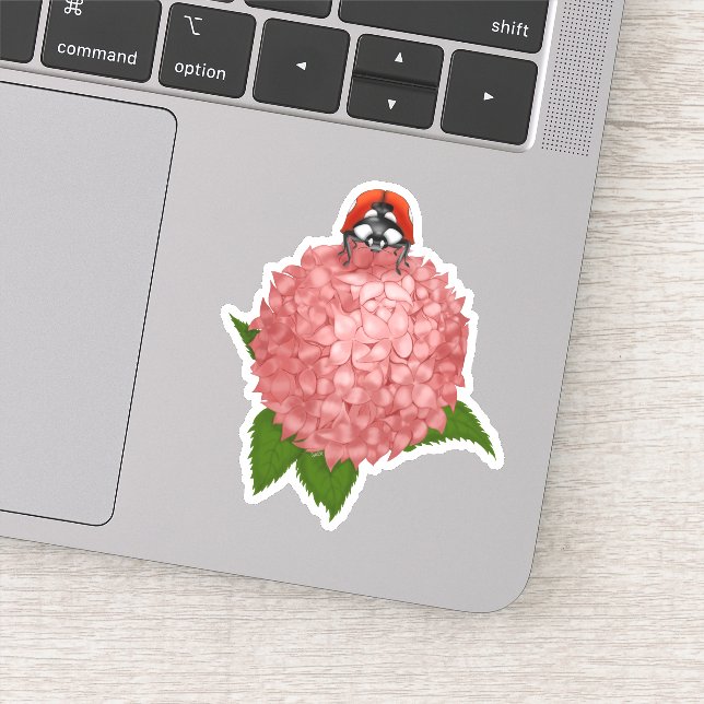 Ladybug sur Stickers de Vinyle Fleurs (Détail)