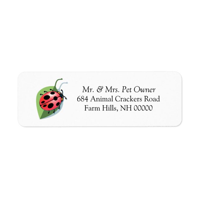 Ladybug Thème Retourner Adresse Étiquettes Sticker (Devant)