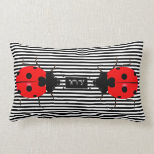 Ladybugs Cute Stripe Lumbar Lancer Oreillers