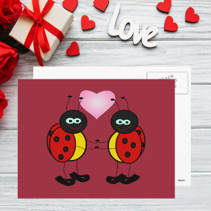Ladybugs en Love Carte Postale