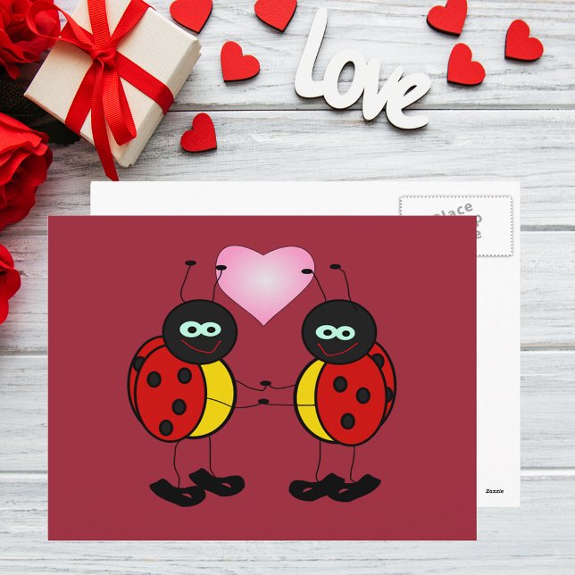 Ladybugs en Love Carte Postale (Ladybugs in Love Postcard)