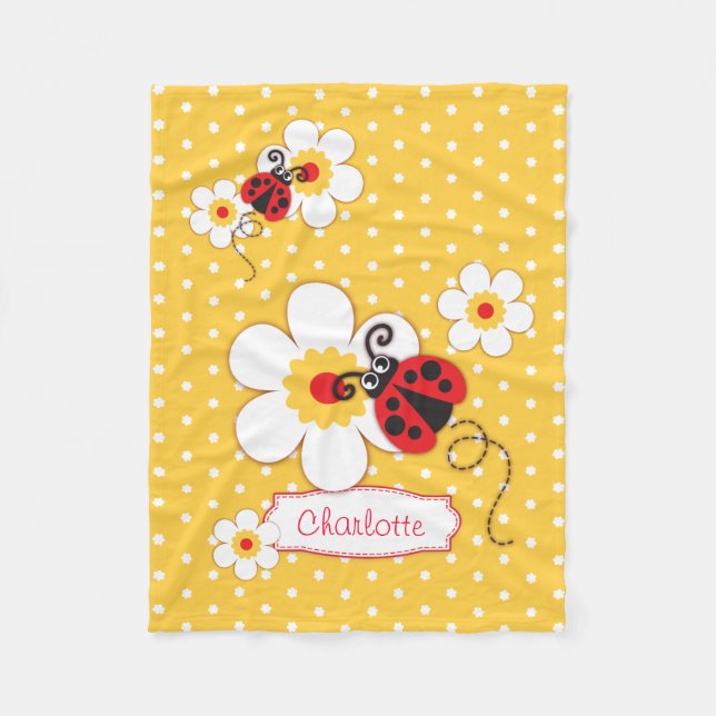 Ladybugs fleurs graphique jaune nom couverture (Devant)