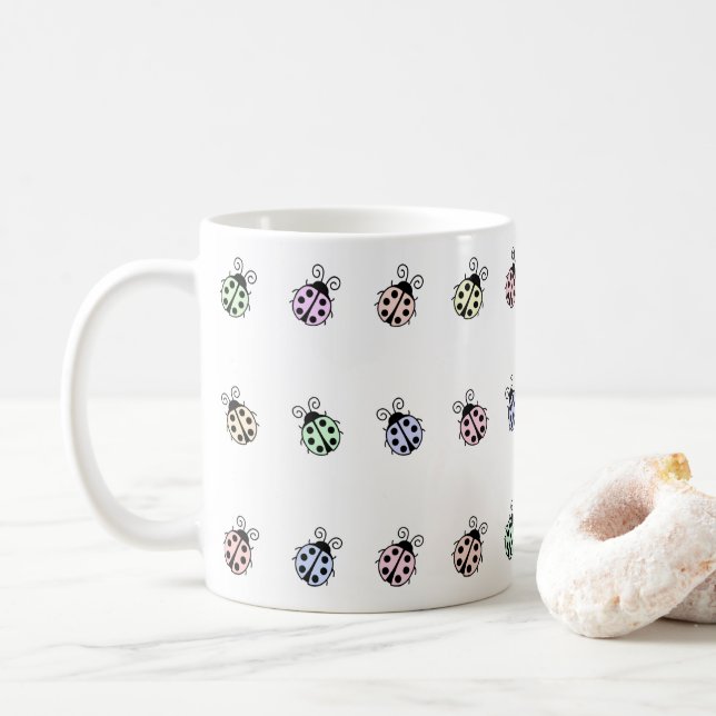 Ladybugs Pastel Multicolor Mug (Avec donut)